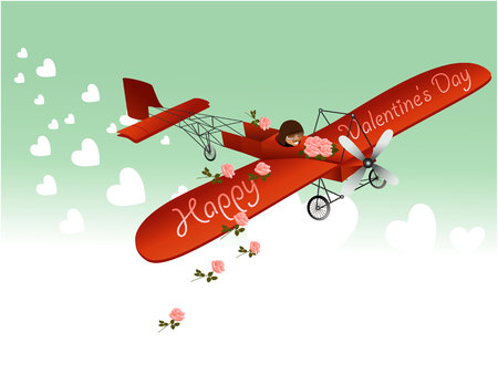 Valentine love planeのイラスト素材
