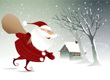 Christmas background with Santa Clausのイラスト素材