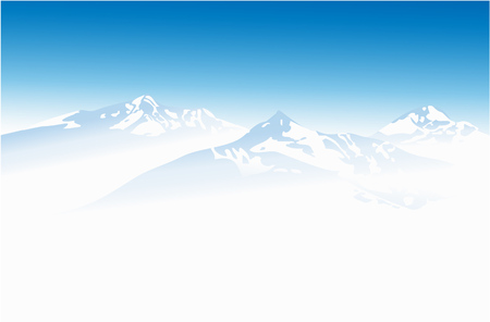 Winter landscape with high mountainsのイラスト素材
