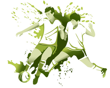 Abstract sport background with soccer football playersのイラスト素材