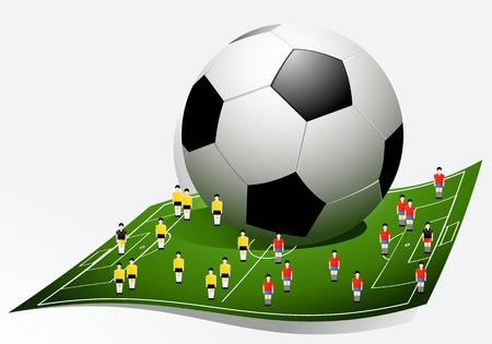 Football background with cartoon playersのイラスト素材