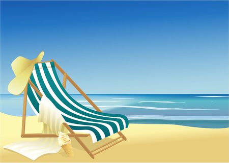 sHoliday background with beach and oceanのイラスト素材