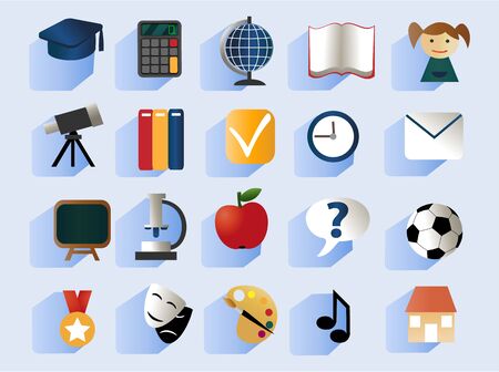 school iconsのイラスト素材