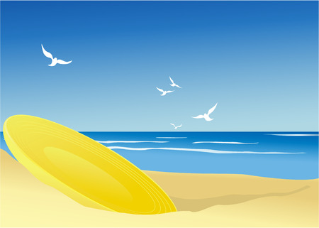 Sport background with flying discのイラスト素材