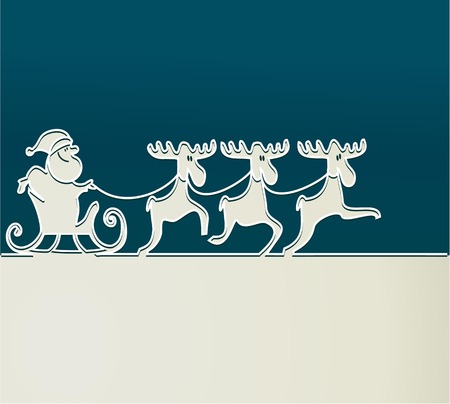 Christmas background with Santa Claus' sleighのイラスト素材