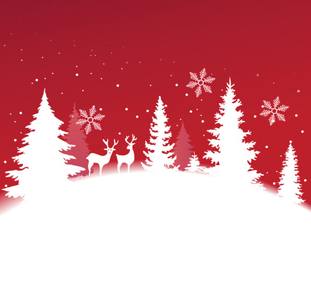 Christmas background with winter landscapeのイラスト素材