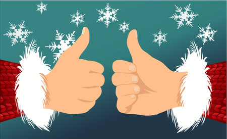 Santa Claus hand showing thumbs upのイラスト素材