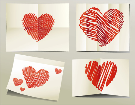 Brush drawing vector heartのイラスト素材