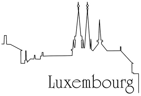 Luxembourg city one line drawingのイラスト素材