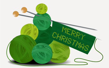 Christmas wool tree on white background.のイラスト素材