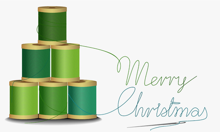 Christmas thread tree on white background.のイラスト素材