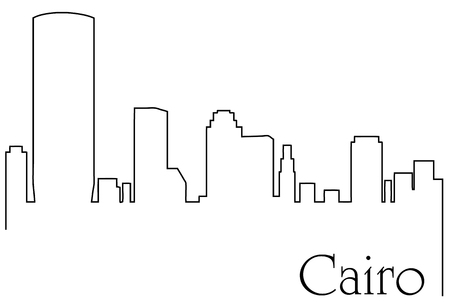 Cairo city one line drawing backgroundのイラスト素材