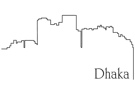 Dhaka city one line drawing backgroundのイラスト素材
