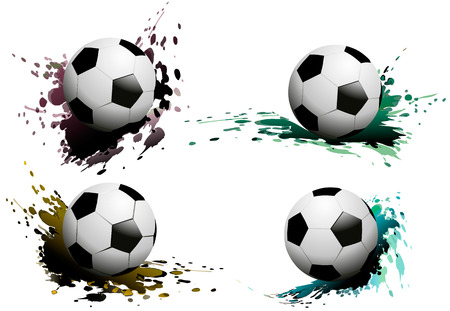 Abstract soccer ball designs vector illustration setのイラスト素材