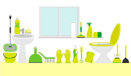 Cleaning flat backgroundのイラスト素材