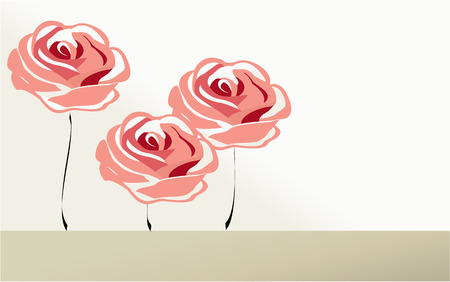 Valentine background with pink rosesのイラスト素材