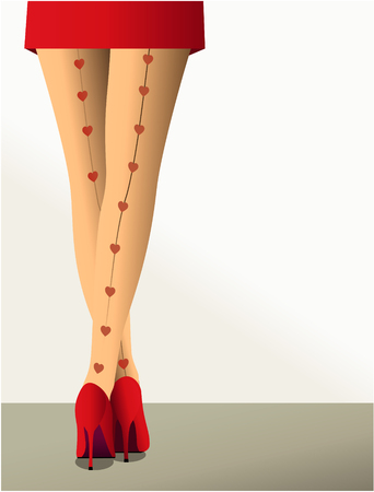 Valentine background with high-heeled shoesのイラスト素材