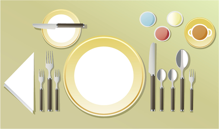 Elegant table setting illustration on light background.のイラスト素材