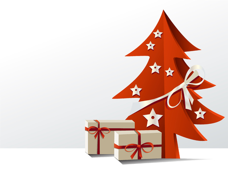 Christmas tree with giftsのイラスト素材