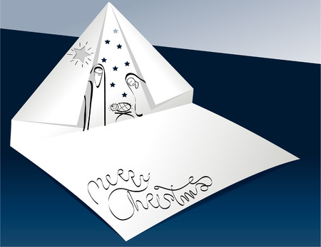 Nativity scene with holy familyのイラスト素材