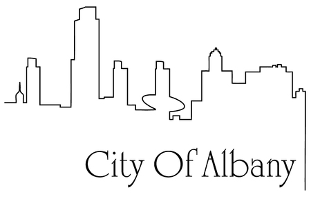 Albany city one line drawing.のイラスト素材