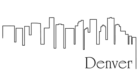 Denver city one line drawing abstractのイラスト素材