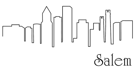 Salem city one line drawing abstractのイラスト素材