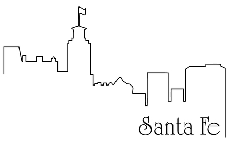 Santa Fe city skyline drawing abstractのイラスト素材