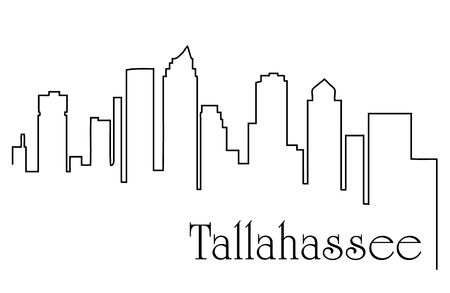 Tallahassee city one line drawing abstractのイラスト素材