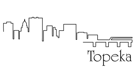 Topeka city one line drawing abstractのイラスト素材