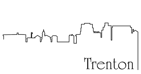 Trenton city one line drawing abstractのイラスト素材