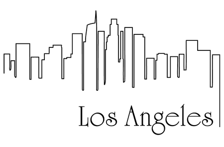 Los Angeles city drawing line abstractのイラスト素材