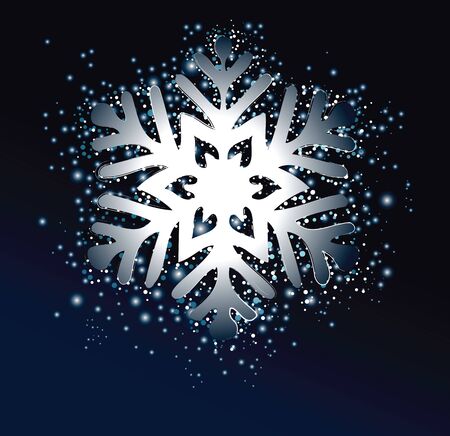Christmas abstract  with snow and starsのイラスト素材
