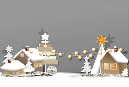Christmas holiday background with Christmas decorationsのイラスト素材