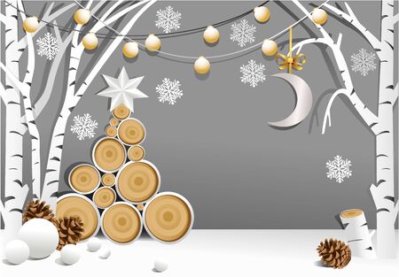 Christmas holiday background with Christmas decorationsのイラスト素材