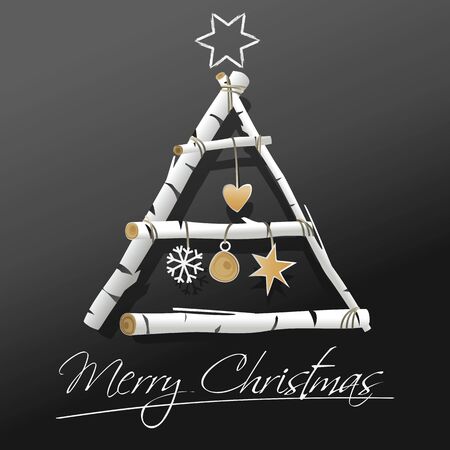 Christmas tree wood design - holiday backgroundのイラスト素材