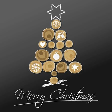 Christmas tree wood design - holiday backgroundのイラスト素材