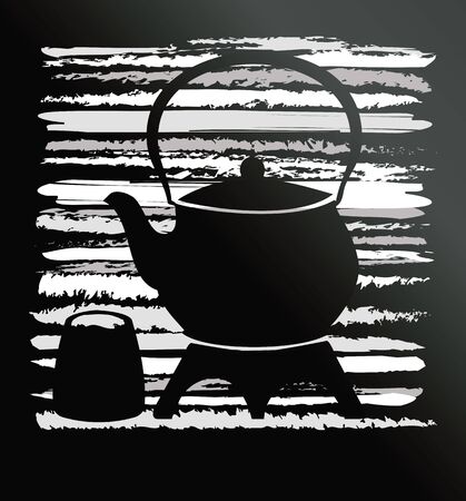 Abstract caf? design with jug and cupのイラスト素材