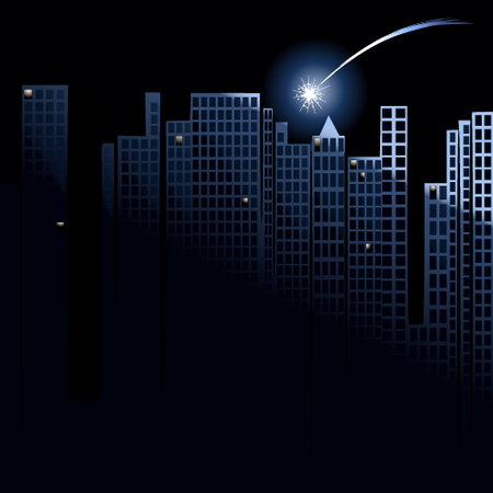 Power outage in city. Christmas backgroundのイラスト素材