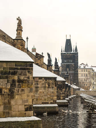 Charles Bridge in Wintertimeの写真素材