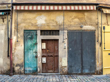 Closed Junk Shop in a Old Buildingの写真素材