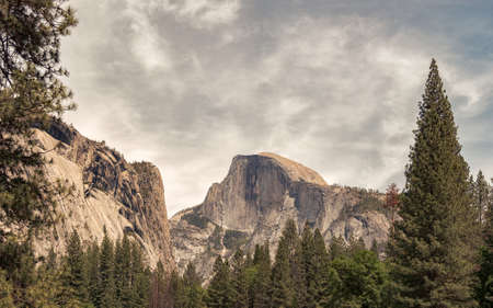 Half Dome in Yosemite National Park, Californian West Coast, Natural Beauty in the Untamed Wildernessの写真素材