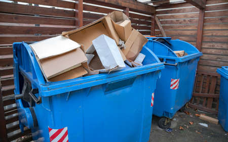 Recycling Container for Paper Products, Environmental Protection and Supporting Ecology, Green Livingの写真素材