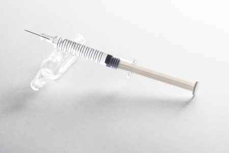 Transparent syringe for treatment and pharmacy industry. High resolution image.の写真素材