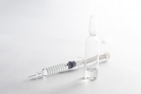 Transparent syringe for treatment and pharmacy industry. High resolution image.の写真素材