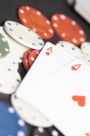 High resolution image depicting poker cards and chips concept.の写真素材
