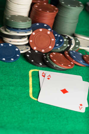 High resolution image depicting poker cards and chips concept.の写真素材