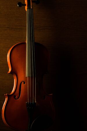 Old broken violin detailed shotの写真素材