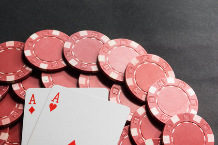 Poker chips and cards. High resolution image depicting gambling industry.