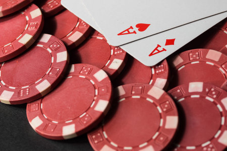 Poker chips and cards. High resolution image depicting gambling industry.
